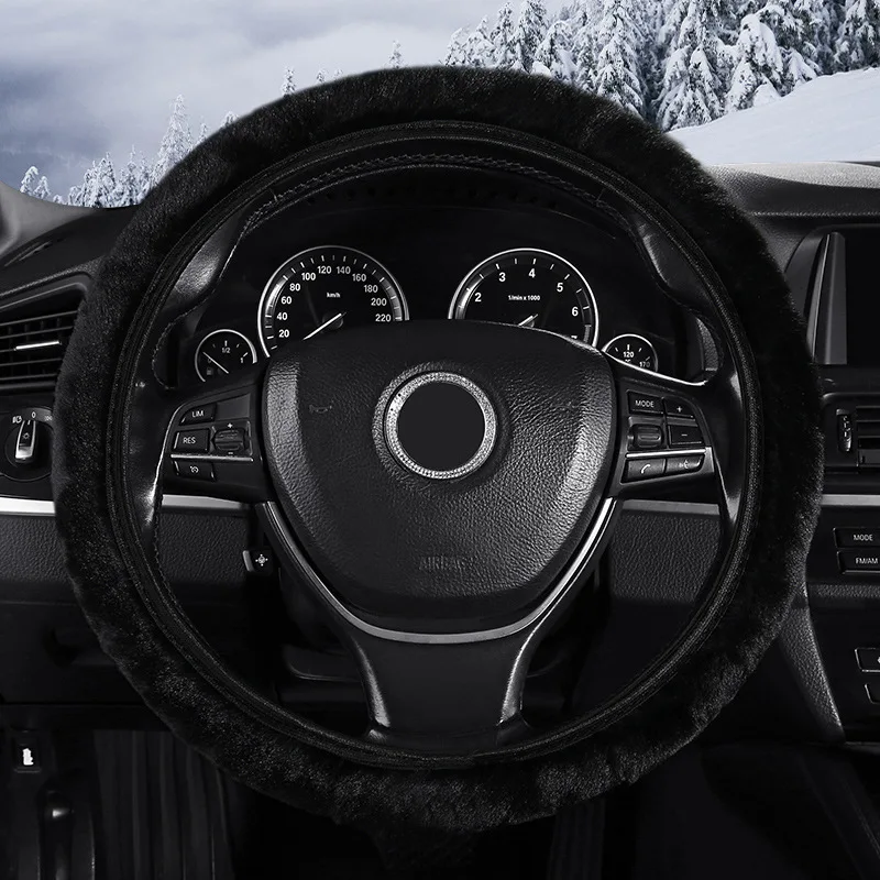 No Inner Ring Warm plush winter New Elastic Elastic Steering Wheel Cover Fashion Trend Car Handle Cover