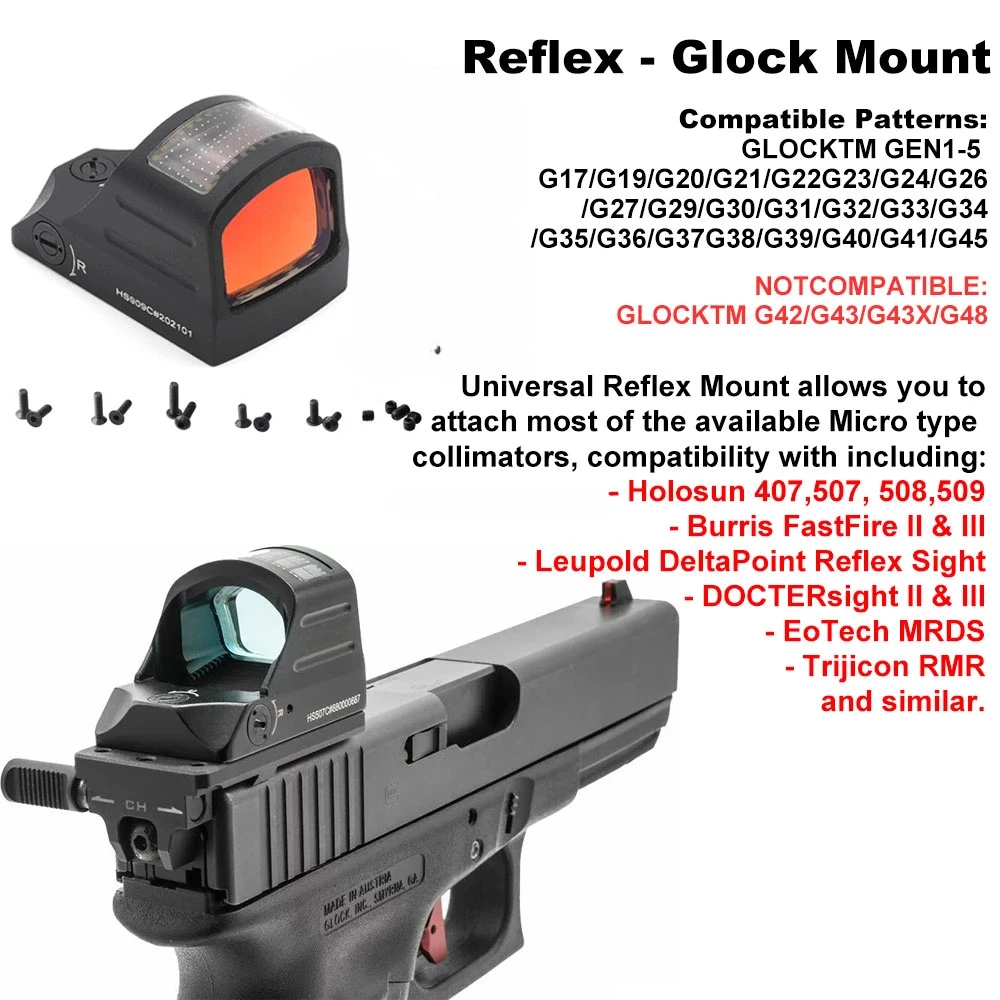 Hunting HS 507C Red Dot Sight for paintball mini-sights, outdoor hunting / exoskeleton mount for Glock and 20 mm rails