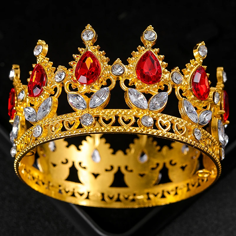 الباروك كريستال التيجان والتيجان حجر الراين حفلة موسيقية الإكليل عقال تاج الزفاف الزفاف إكسسوارات الشعر مجوهرات تاج تيارا هدية