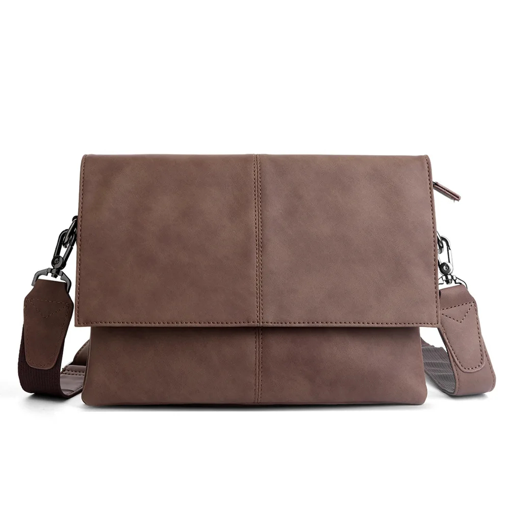 New PU Leather Briefcase Computer Laptop Bag Vintage Business handbags Men Travel Bags Retro Briefcase Brown Crossbody Bags 2023