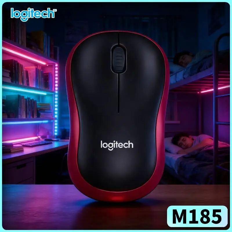Logitech M185 Effortless-Scroll Mouse 3 Buttons Design 2.4GHz Nano Receiver 10m Range 12-Month Battery Life Office Tool