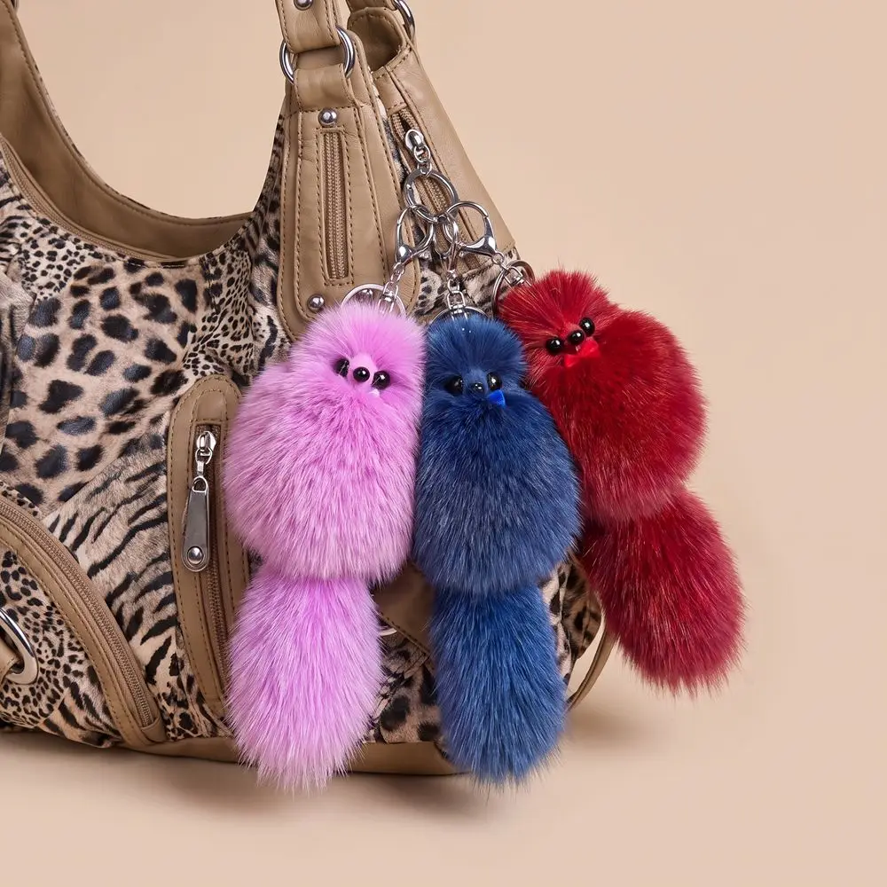 Cute Fur Tails Fur Pendant Long Hair Hanging Fluffy Fur Pendant DIY Cute Bag Charms Women Ladies