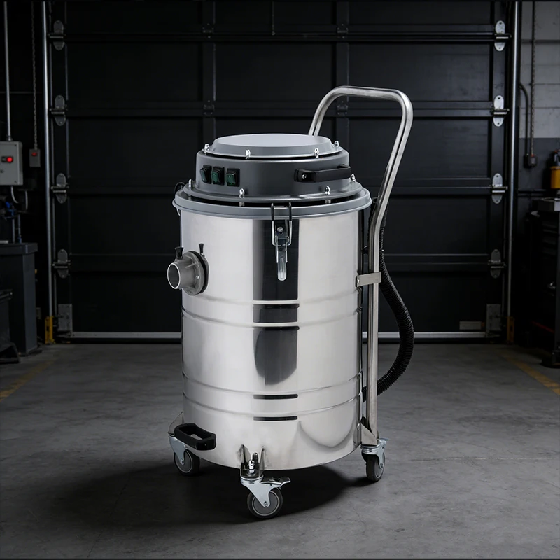 Factory A70-E 220V 3.6KW Wet & Dry Industrial Vacuum Cleaner, 3 AMETEK Motors, Metal Head, 70L