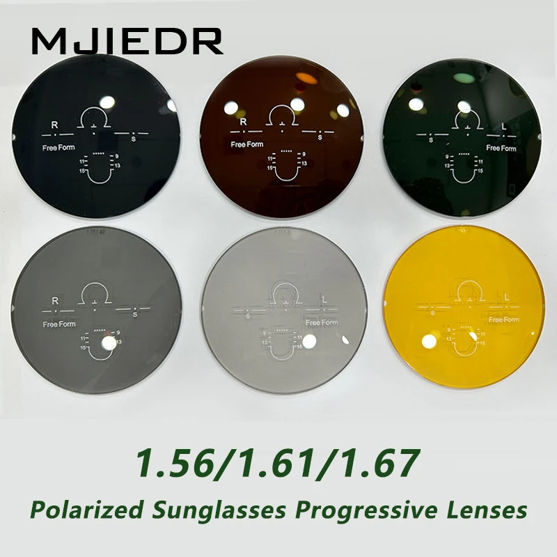 MJIEDR Sunglasses Polarized Progressive Lenses 1.50/1.56/1.61/1.67CR39  Optical Prescription Sunglasses Lenses UV Men Women