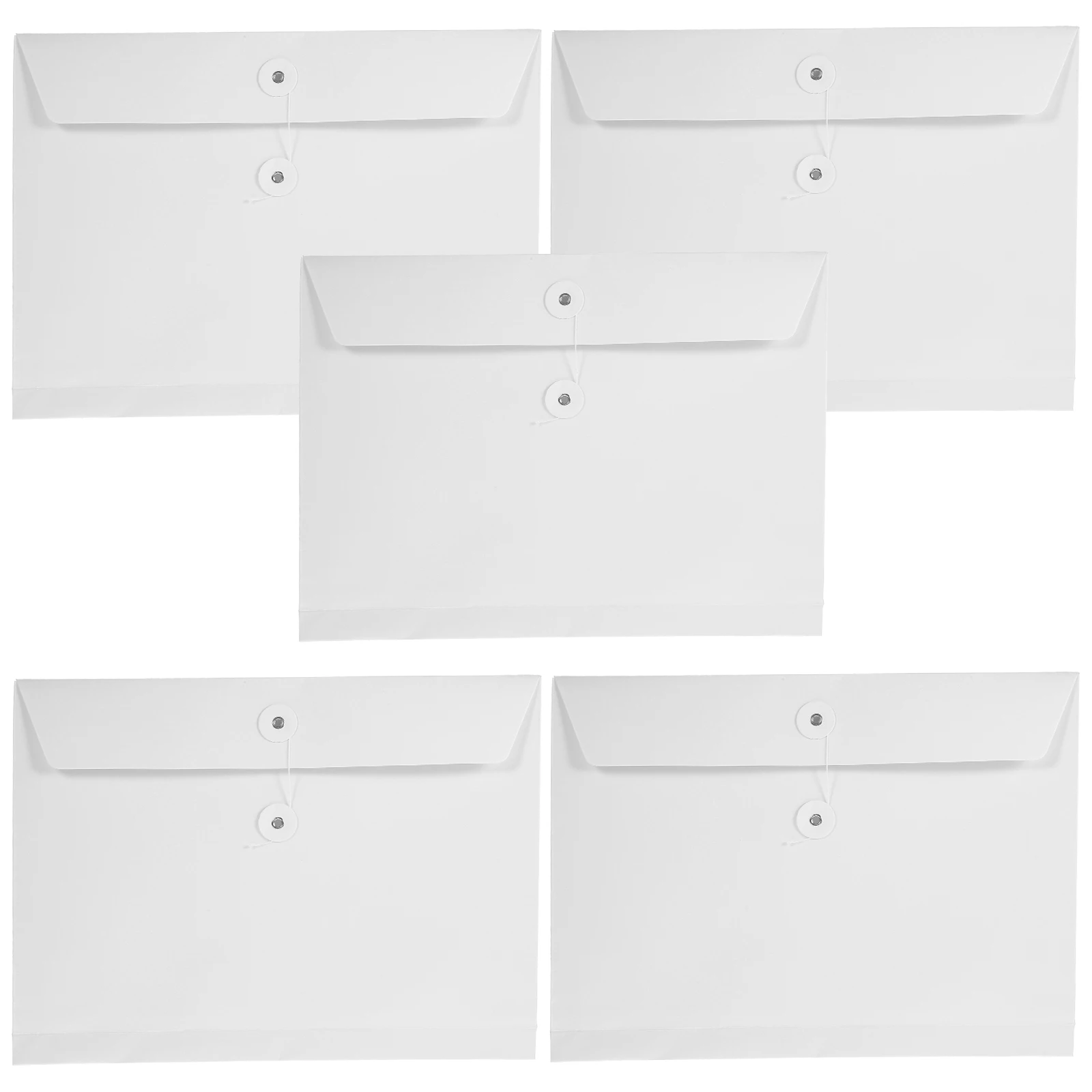 

5 Pcs File Holder Office Stationery Pouches School Folders Organizer Rope Buckle Pocket for Paper Supplies