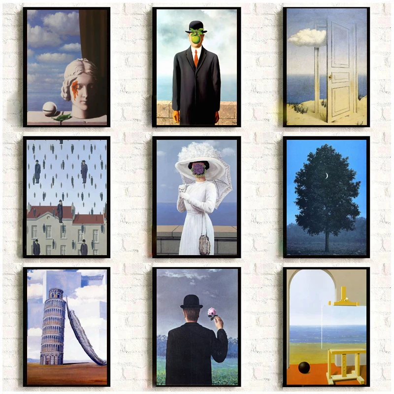 Rene Magritte-pintura en lienzo para sala de estar, póster de reproducción de ilustraciones clásicas, Surrealismo, imagen artística de pared impresa, decoración del hogar