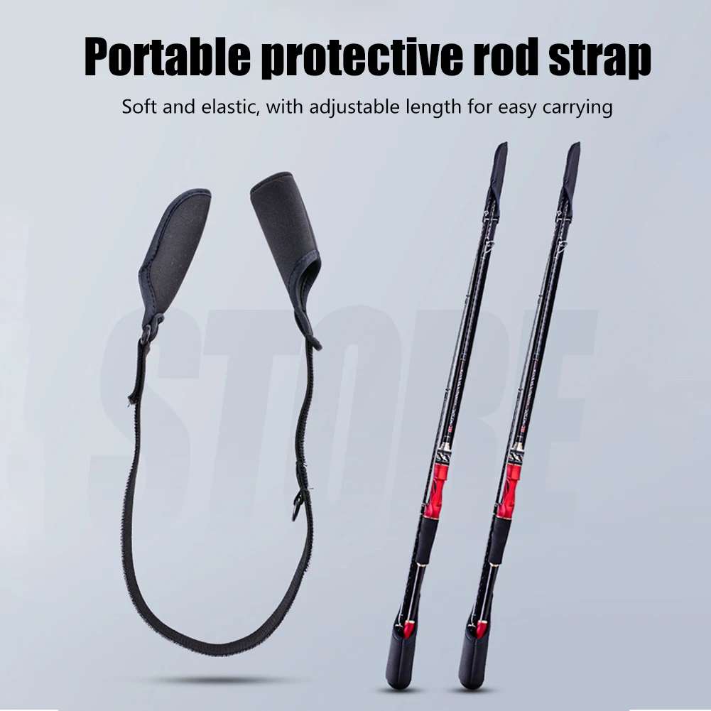 2-1PCS Fishing Rod Holder Fishing Pole Sleeves Belt Rod Protector Adjustable Rod Cover Protector for Fishing Rod Tube Case