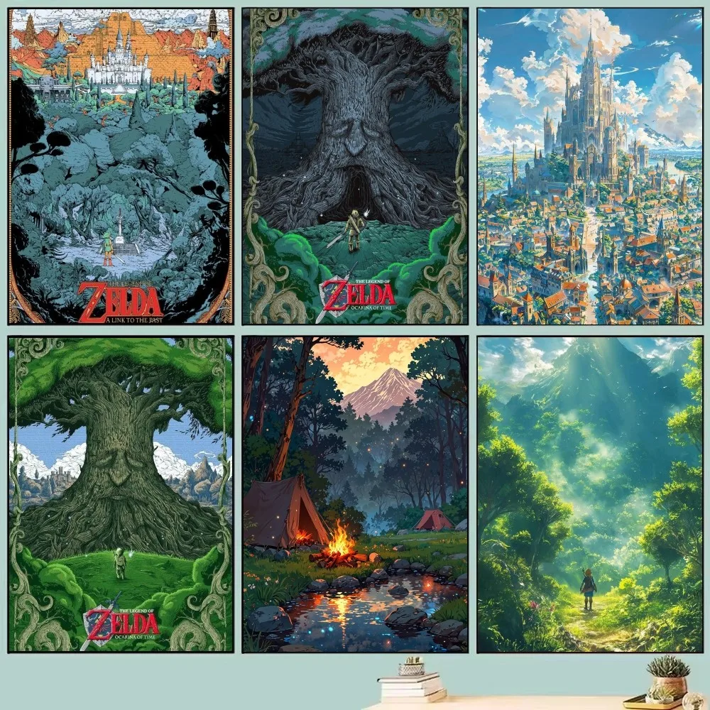 Póster de juego, pintura en lienzo de Zeldas Link, póster e impresiones, imágenes artísticas de pared para dormitorio moderno, sala de juegos, decoración del hogar, 1 ud.