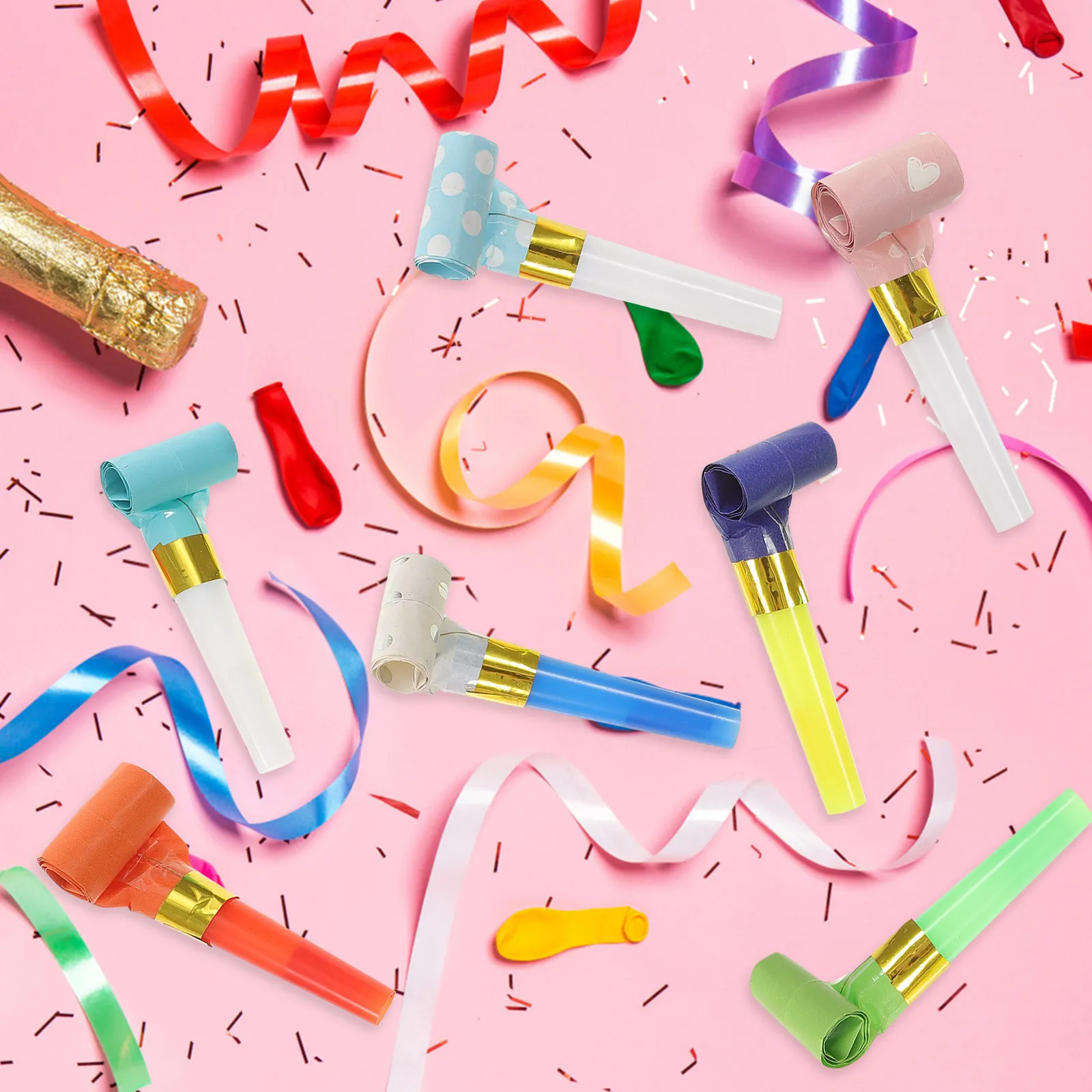 

1Set Kids Whistle Noise Maker Party Cheering Blowouts Bright Colors Funny Blowing Dragon Cheering Props Supplies