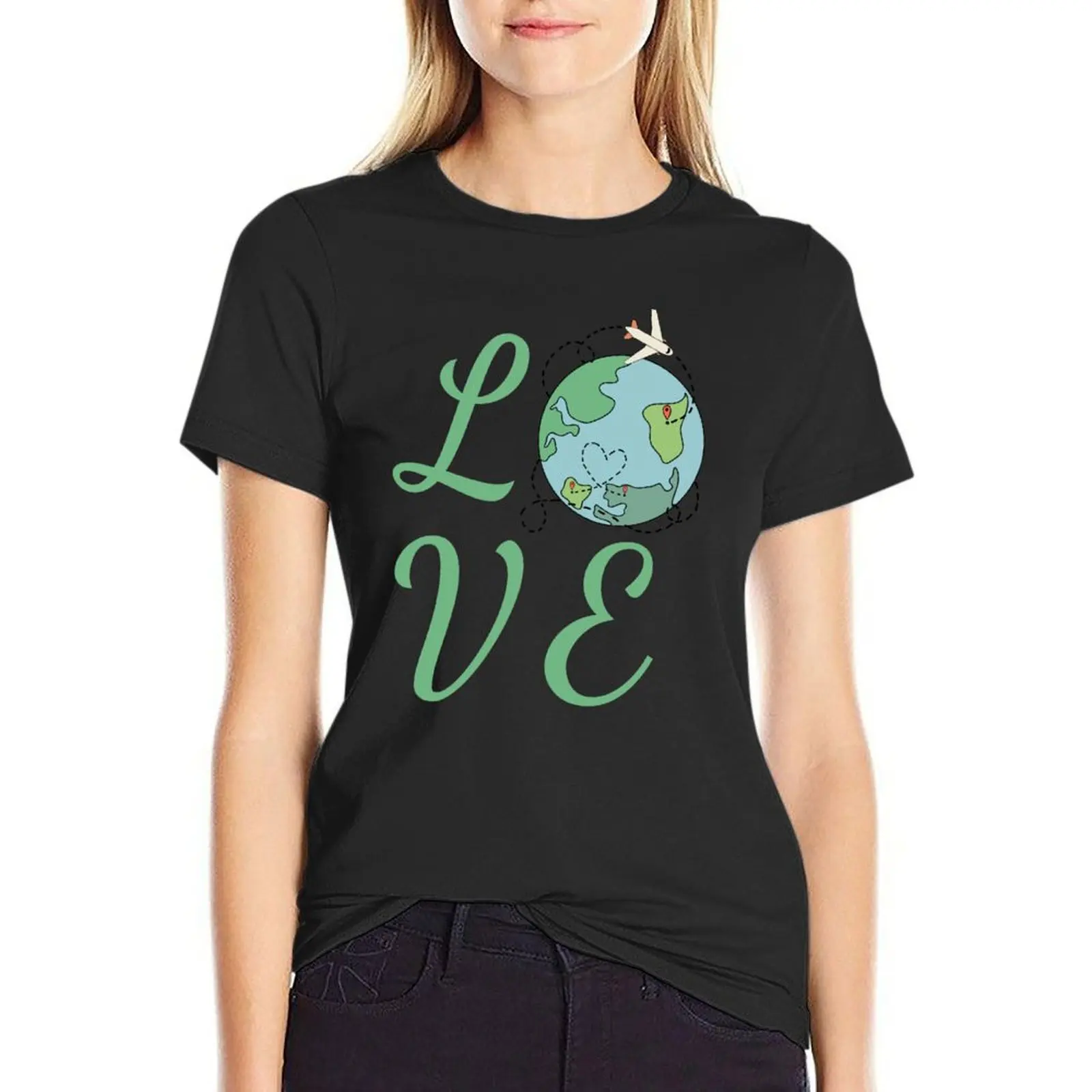 World Travel Lover T-Shirt graphics aesthetic clothes t-shirts for Women graphic tees funny