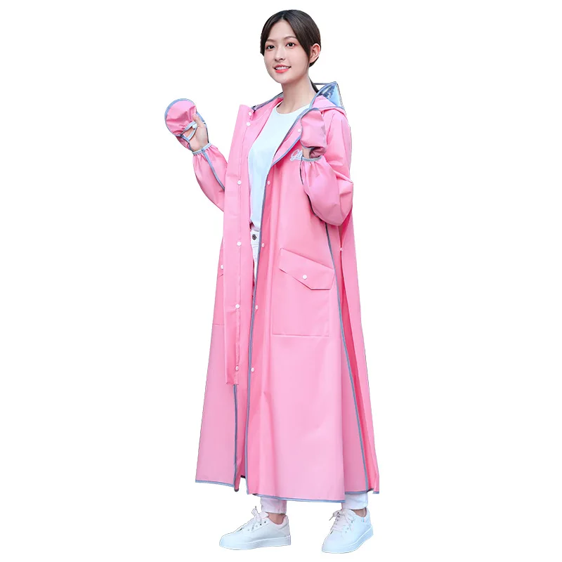 Women\'s long full body rainstorm proof new bicycle one-piece raincoat adult rain proof poncho hiking raincoat