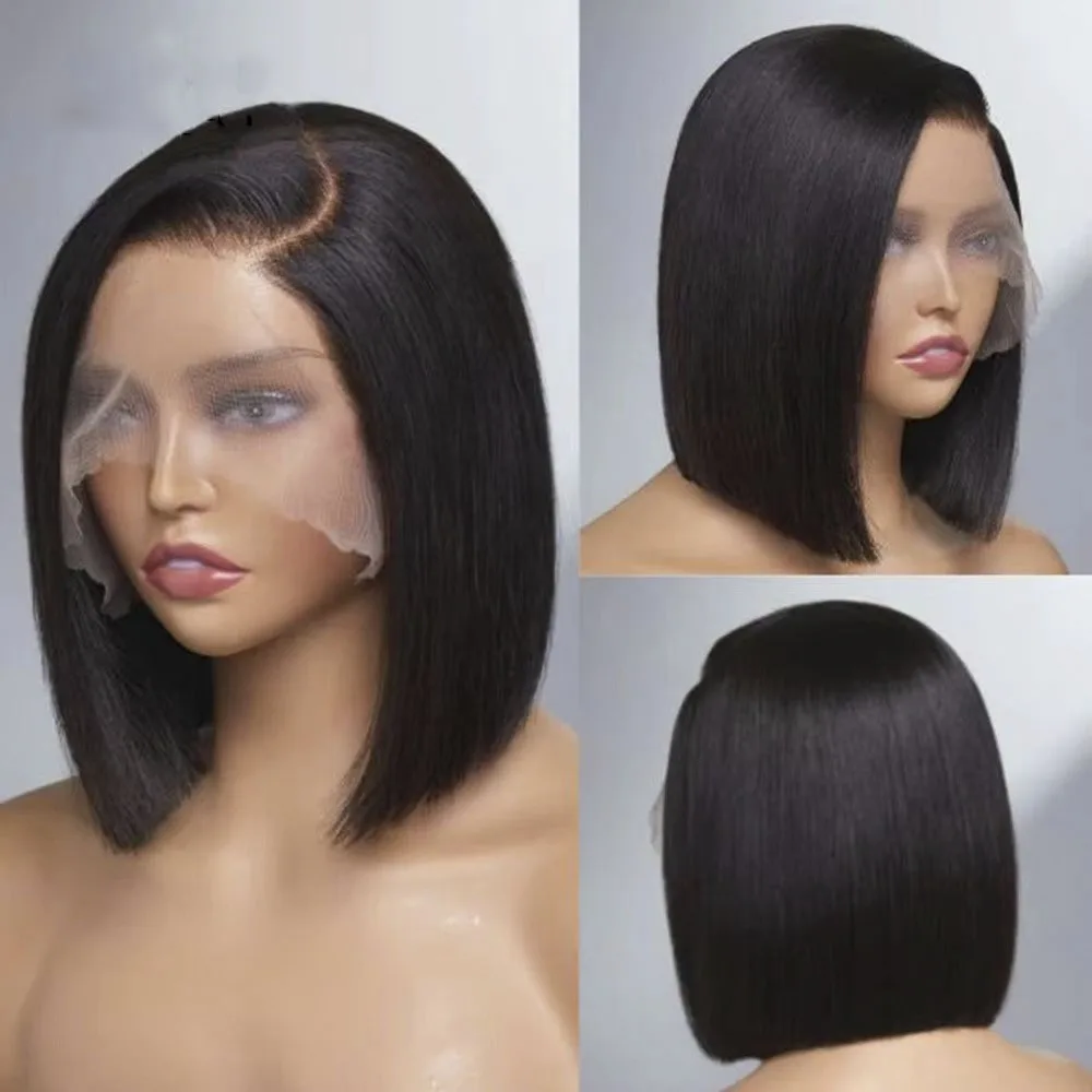 Bone Straight Bob Wig 13x4 Lace Front Human Hair Wigs for Women Natural Color 4x4 Lace Closure Wig Short Bob Wig Human Hair Wigs image 3