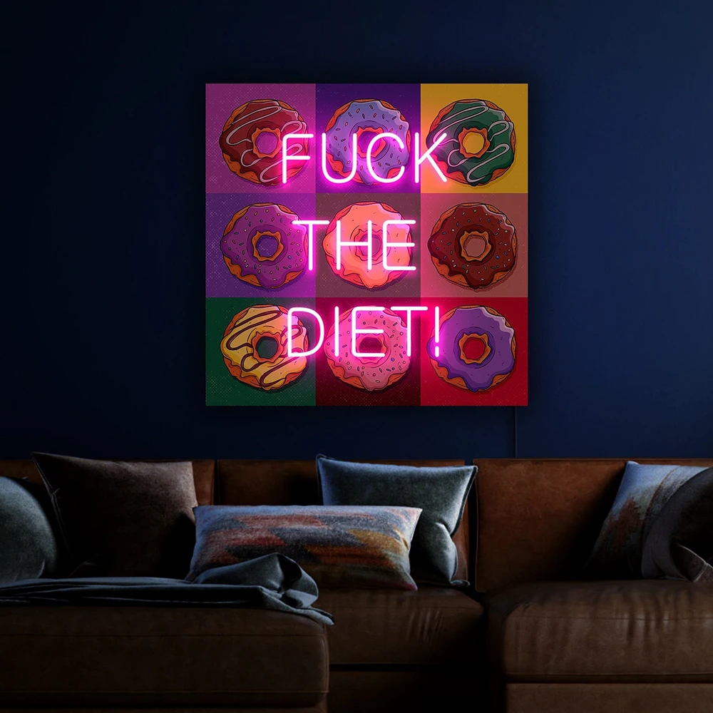 Donuts Neon Sign Donuts Shop LED Neon Light Sweet Dessert Storefront Wall Hanging Personalized Custom Business Neon Sign