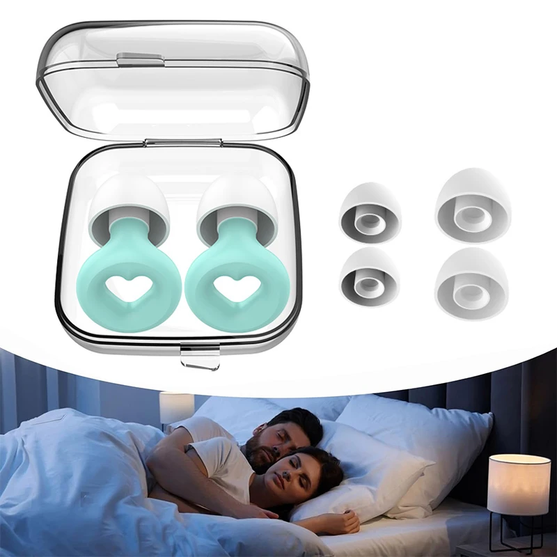 Heart-shaped Anti-noise Sleep Soundproof Earplugs Noise Reduction Supplies Deep Sleeping Swimming Earplugs Reusable Silicone