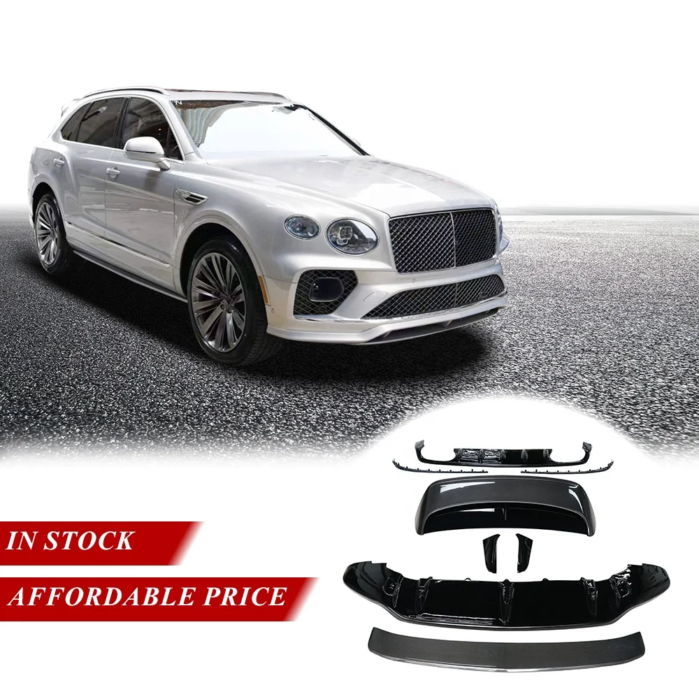 

Upgrade Facelift V8S Style Carbon Fiber Car Front Lip Rear Diffuser Lip Ducktail Spoiler Body Kit for Bentley Bentayga Bodykit