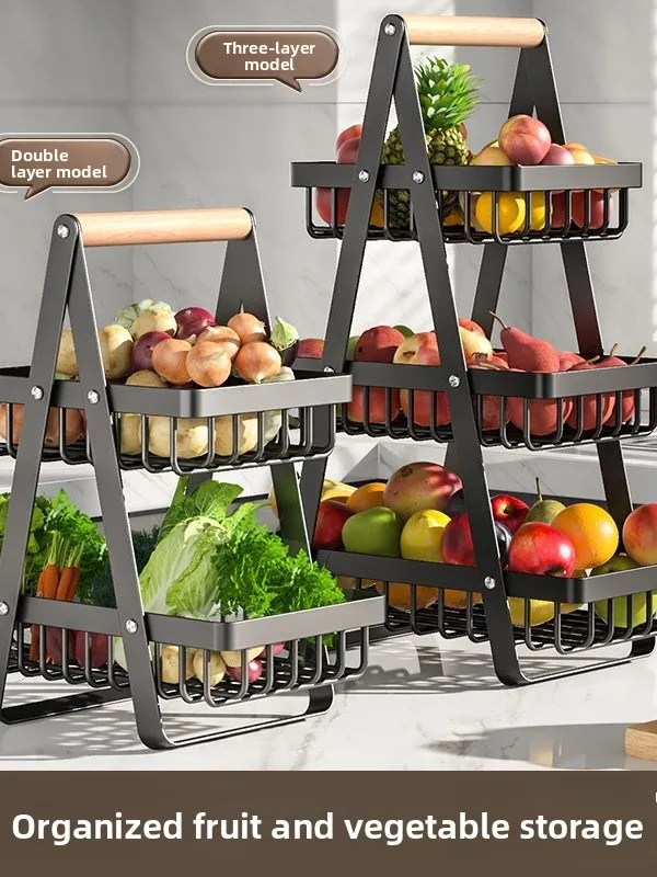 

Многоярусная корзина для хранения фруктов и овощей в скандинавском стиле, органайзер для специй, портативная корзина для дома, товары для хранения из Китая