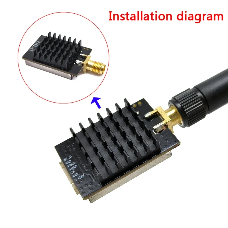 เครื่องส่งสัญญาณวิดีโอภาพไร้สาย5.8GHz 1W FPV vtx 48CH 100/200/400/1000mW RP-SMA สำหรับเครื่องบินบังคับระยะไกล