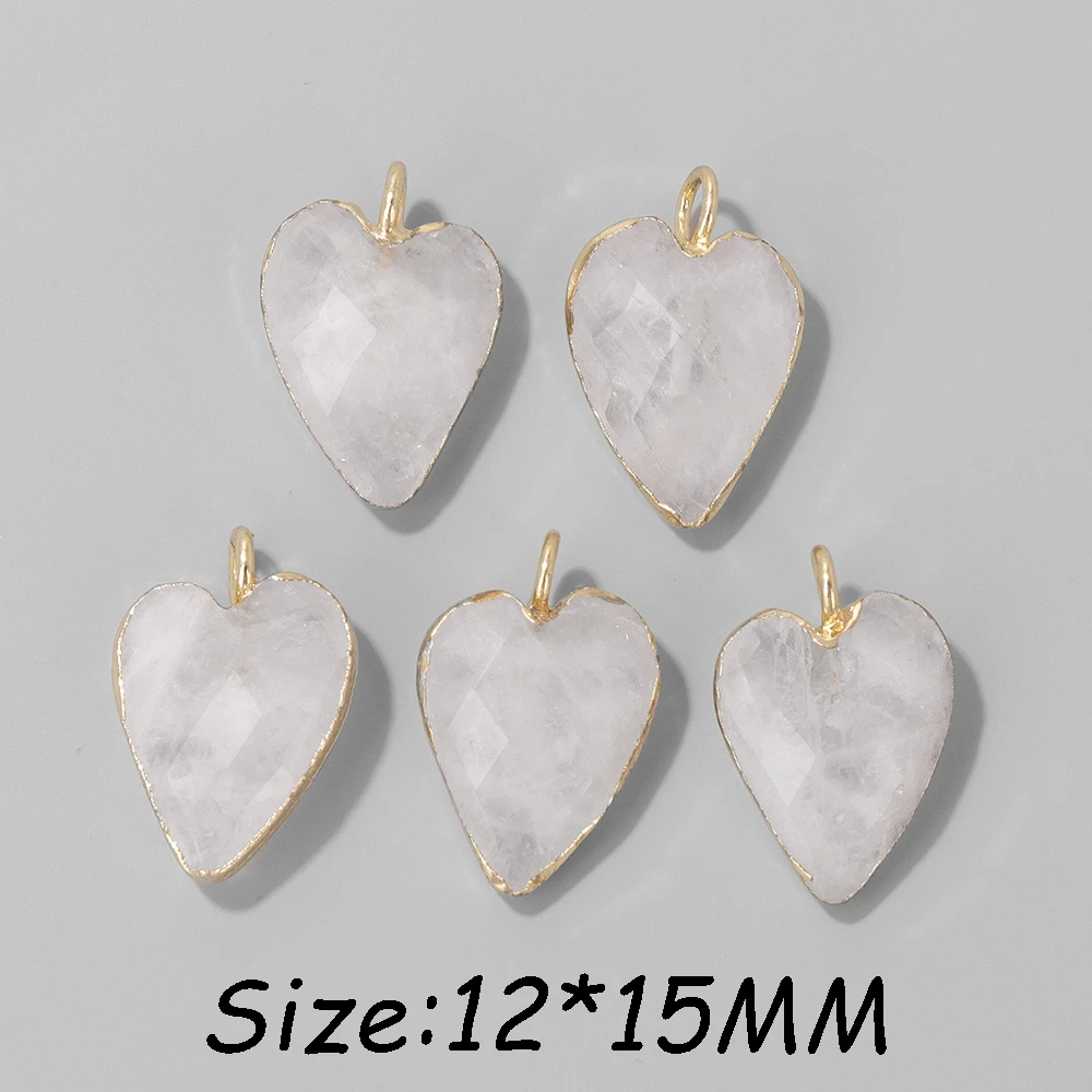 2Pcs Shiny Labradorite Heart Shape Pendants for DIY Jewellery