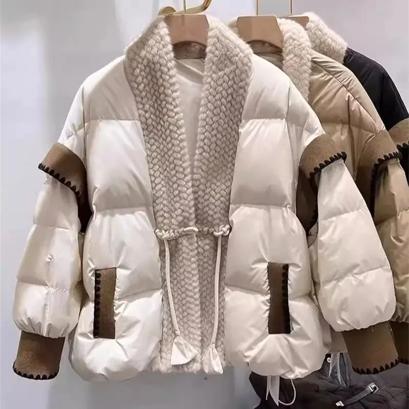 Down Cotton Jacket for Women in Autumn Winter 2024 New Cotton Jacket With a High-end Feel Thickened Short Jacket Cotton Jacket