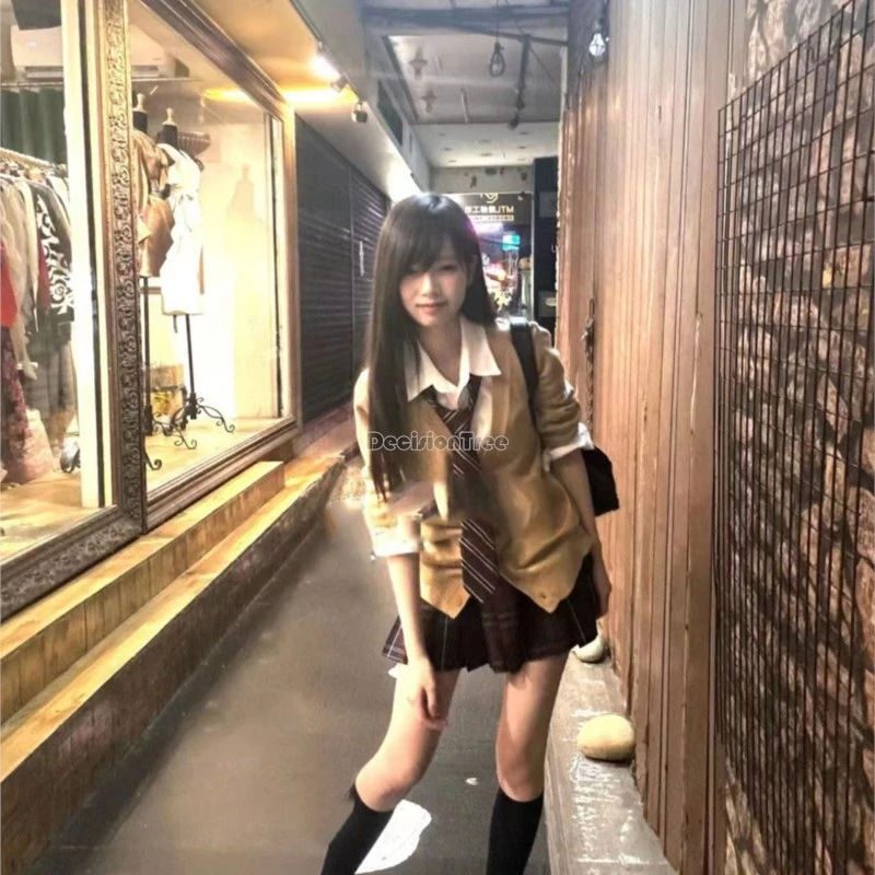 2026-new-female-long-sleeved-shirt-short-dress-jk-uniform-spring-winter-school-uniform-4-piece-suit-girls'-fashion-jk-uniform