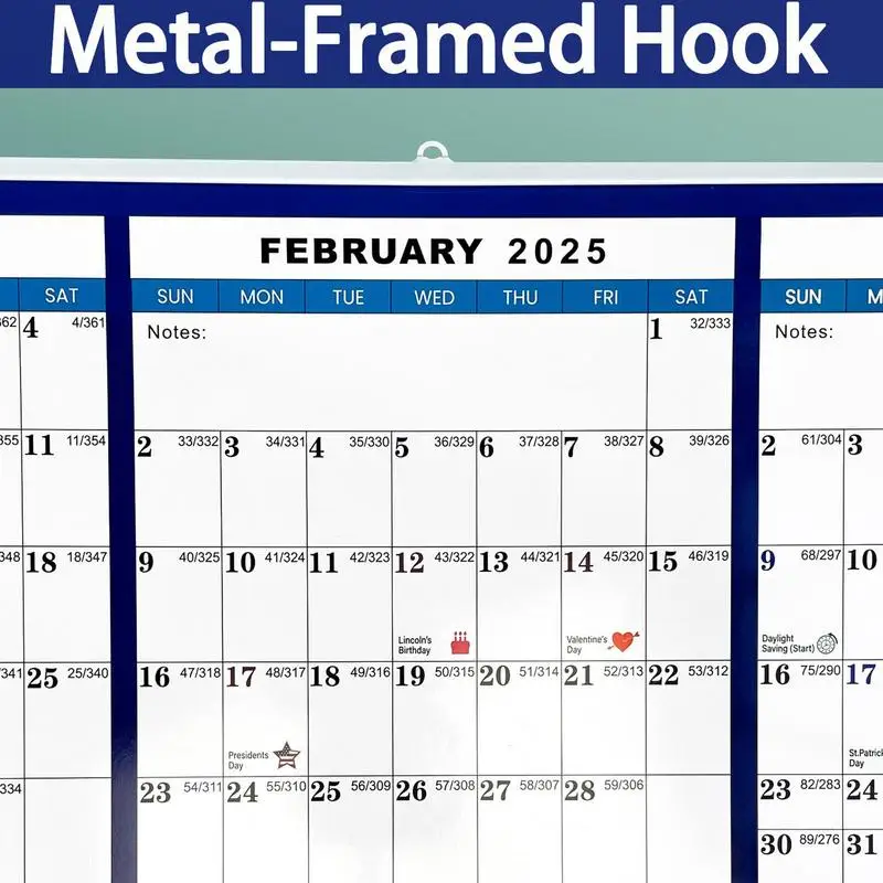 2025 เปียกแห้งลบปฏิทินผนัง Erasable 2025 ปฏิทิน Planner 12 เดือนกาวสองหน้าปฏิทินสําหรับการวางแผนตาราง