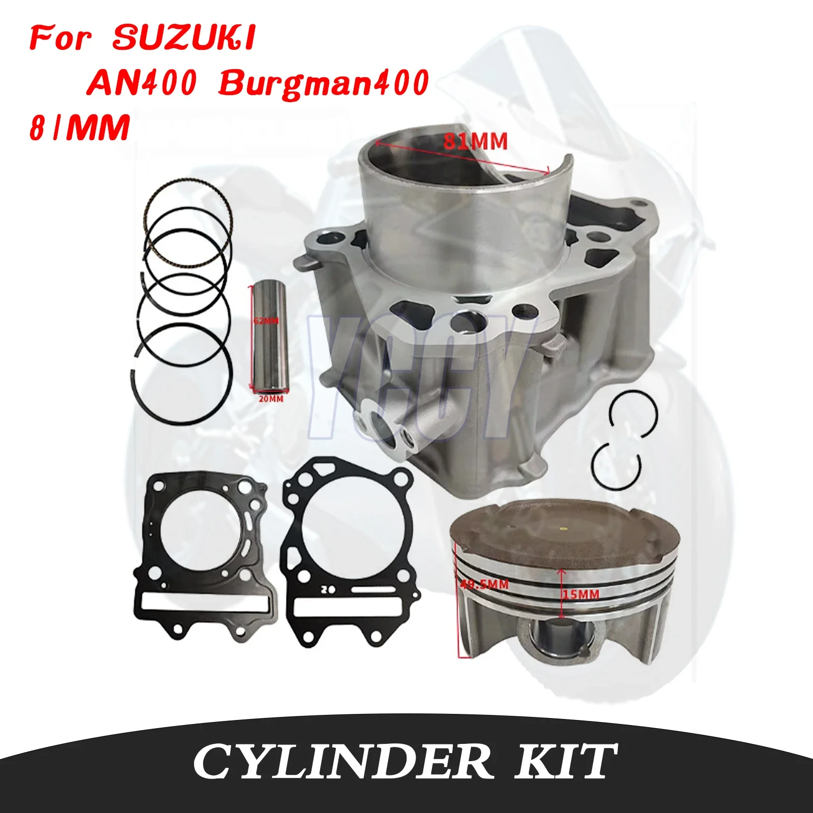 81MM 400CC Motorcycle Engine Cylinder Kit Piston Rings Gasket Engine Parts for SUZUKI AN400 Burgman400 AN Burgman 400 2007-2024