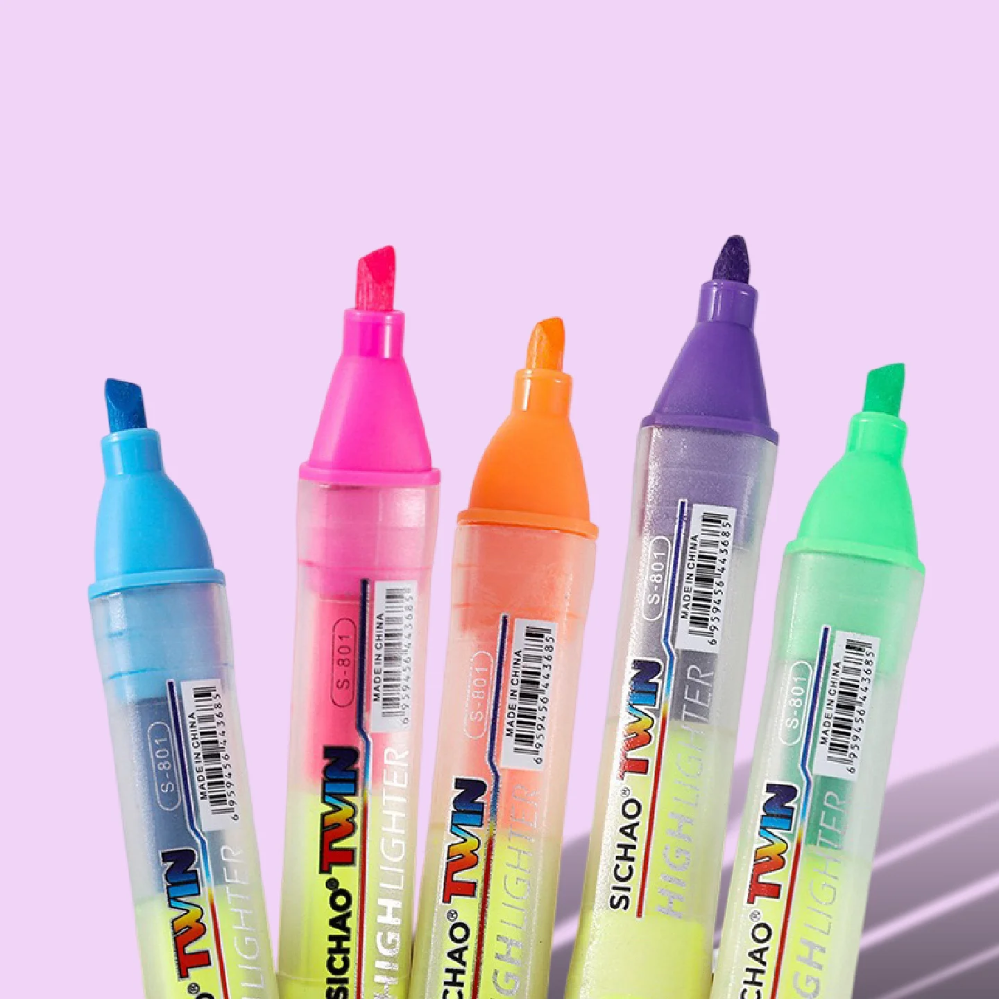2-in-1 Zweifarbiger Textmarker mit Meißelspitze, Fluoreszierender Stift für Journaling & Notizen – Detail 2