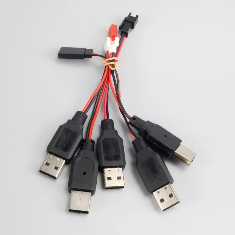 3pcs RC USB Charging 3.7V Lithium Battery Charger Cable USB to JST /SM / futaba Plug for 3Rc Drone Quadcopter