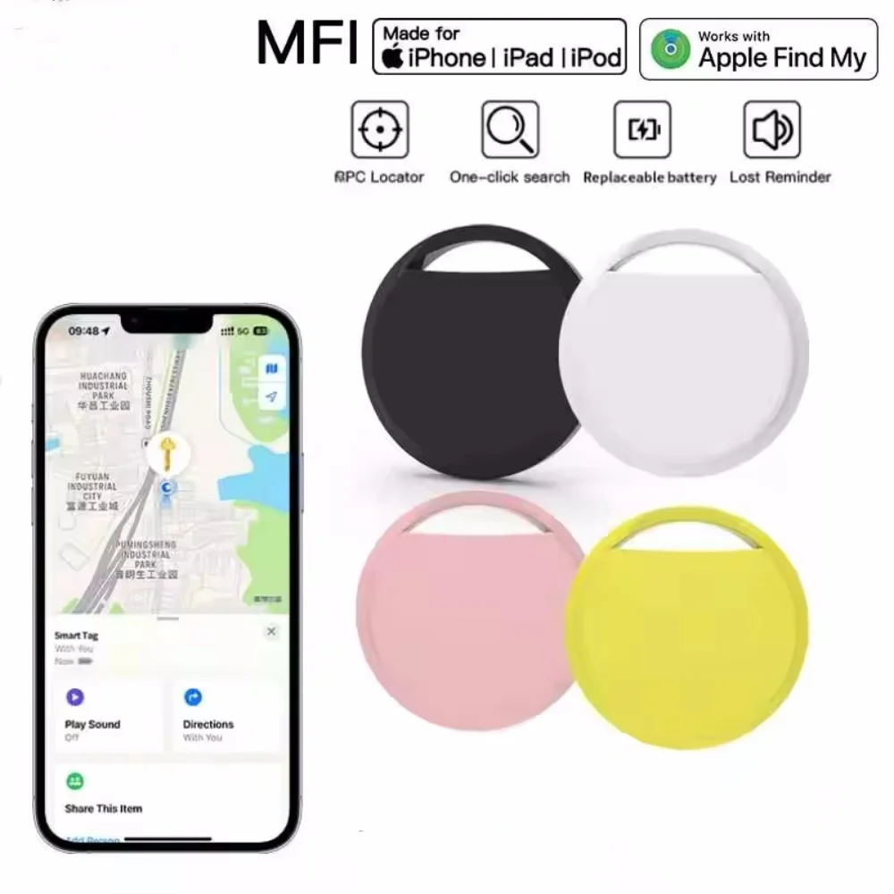 GPS Smart Air tag Bluetooth Anti-loss device Smart tracker For keys luggage wallet Smart tag Works with Apple Find My (iOS only)
