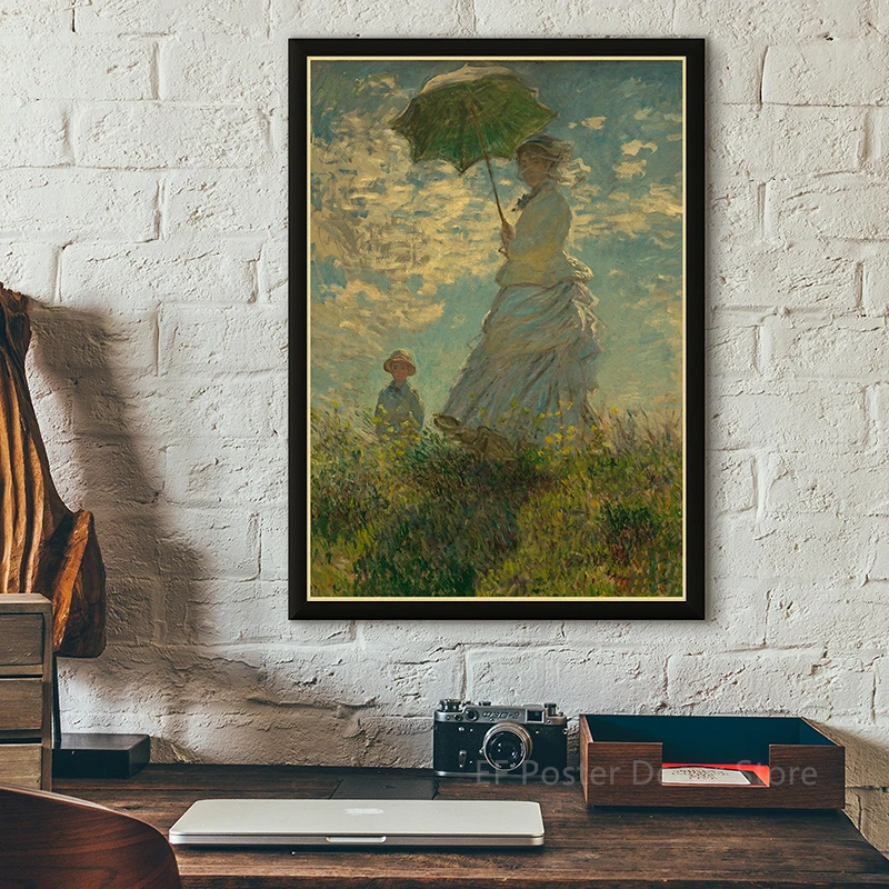 Claude Monet plakat z grafiką obraz olejny z krajobrazem plakaty z nadrukami Retro malarstwo obraz dekoracje ścienne sztuki w stylu Vintage w domu