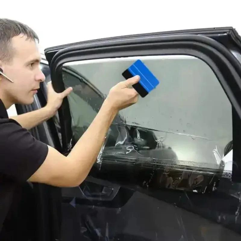 Car Film Squeegee Tool with Felt, PP Plastic Scraper for Vinyl Wrap Car Stickers, Anti-Blistering, 1/3Pcs Options