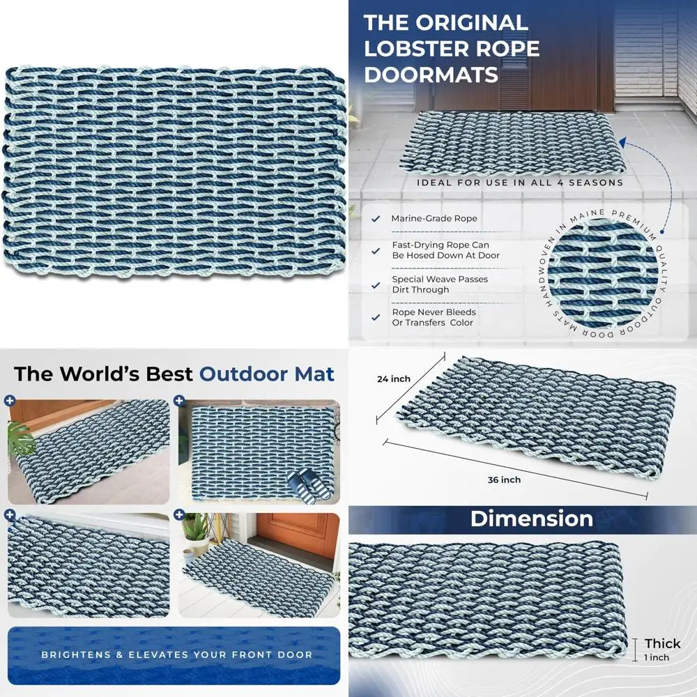 

Всепогодный морской веревочный тканый дверной коврик для входа спереди