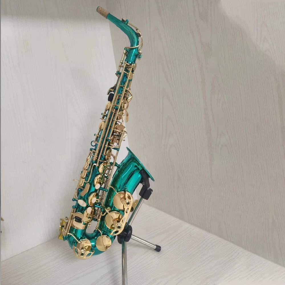 New Arrival Light Blue R54 Alto Sax E-flat Brass saxofón alto profesional Jazz Musical Instrument with Accessories