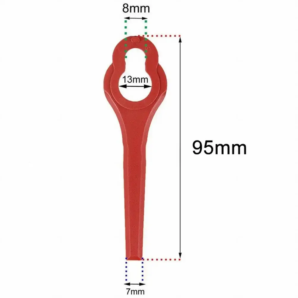 Imagem -06 - Lâminas de Cortador para Aldi Ferrex Distante 201 20v 40v Cortador de Grama sem Fio Lâminas de Plástico 9.5x2.8cm Acessórios para Cortadores de Grama 10 Peças