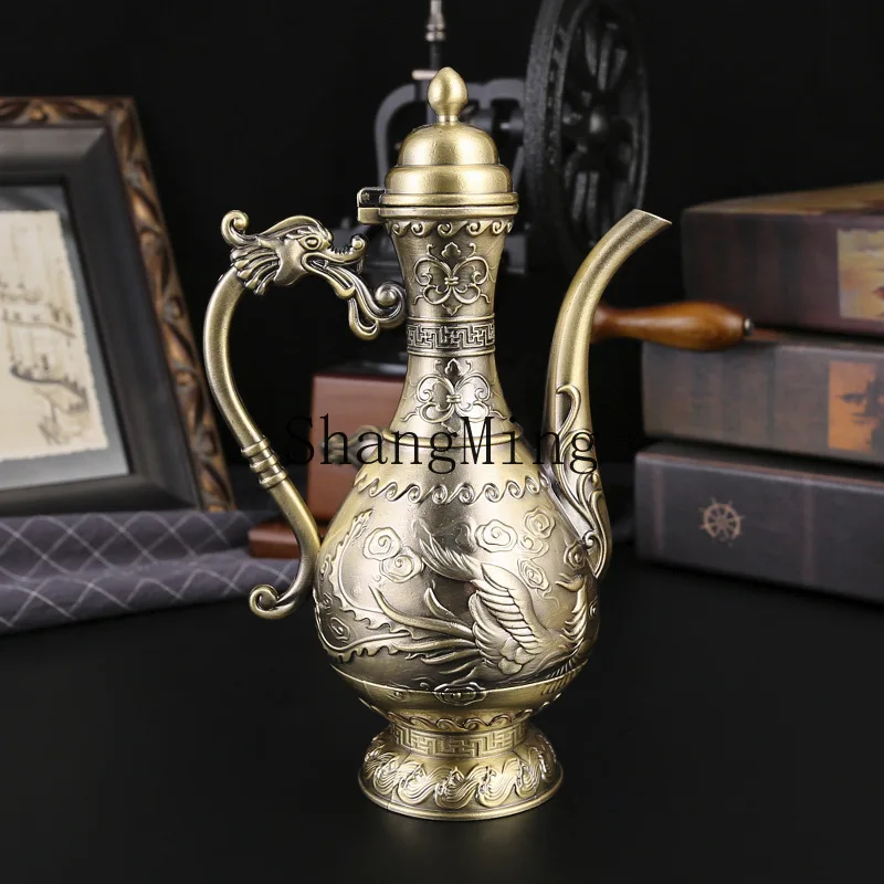 DSA high-end wine set gift box household imitation bronze Baijiu pot dispenser small wine glass