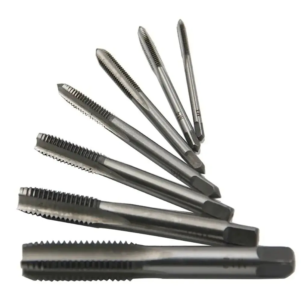 

7Pcs M3-M12 Screw Thread Tap Set Right Hand Machine Straight Fluted Plug Tap Drill Bits Set Tapping Tool Set Hand Tools