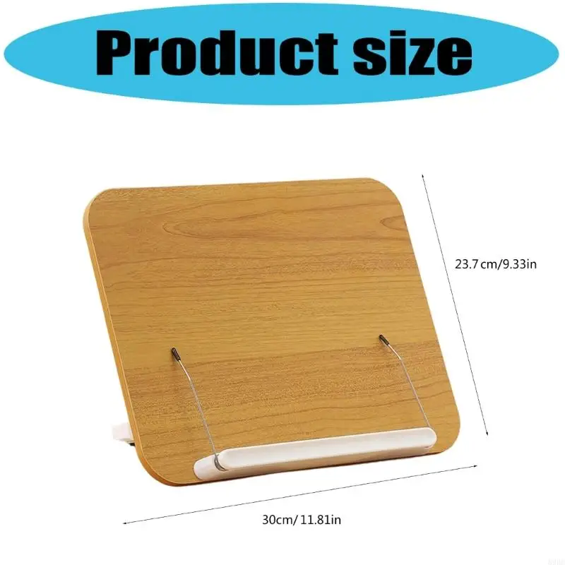 حامل كتب القراءة بزاوية قابلة للتعديل، حامل أقراص لحامل الوصفات المريح، هيكل خشبي 896C #3