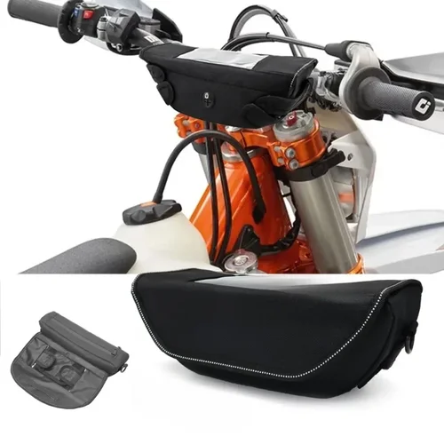 Imagen 1 del producto Bolsa para manillar de motocicleta, impermeable, con pantalla táctil, bolsa de almacenamiento para teléfono, bolsa de almacenamiento de viaje para motocicleta BMW Kawasaki Triumph