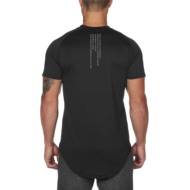 Gym Brand Mesh Sport Men Fashion Sporting Fitness Tshirts Running T Shirt Short Sleeve Quick Dry Bodybuilding Training Shirt