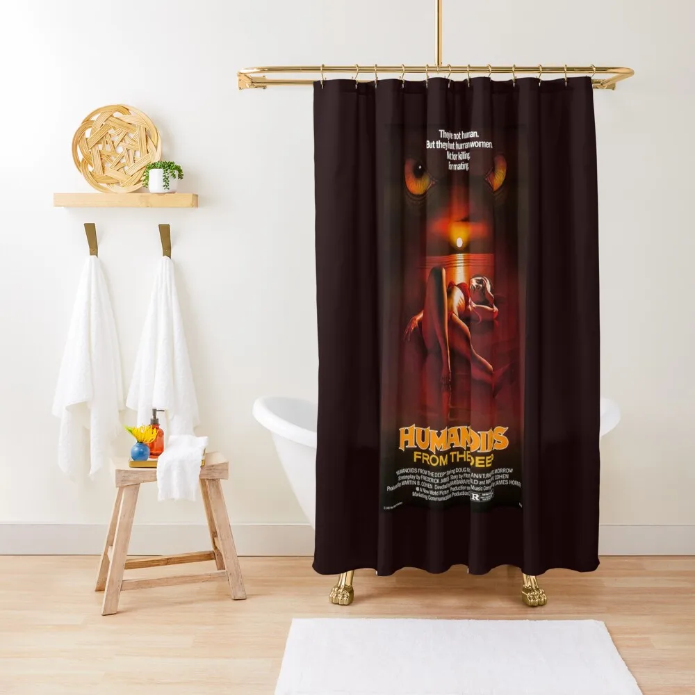 

Humanoids from the Deep Movie Poster Shower Curtain Luxury Bathroom Shower Sets For Bathroom Bathroom Accessorys Curtain