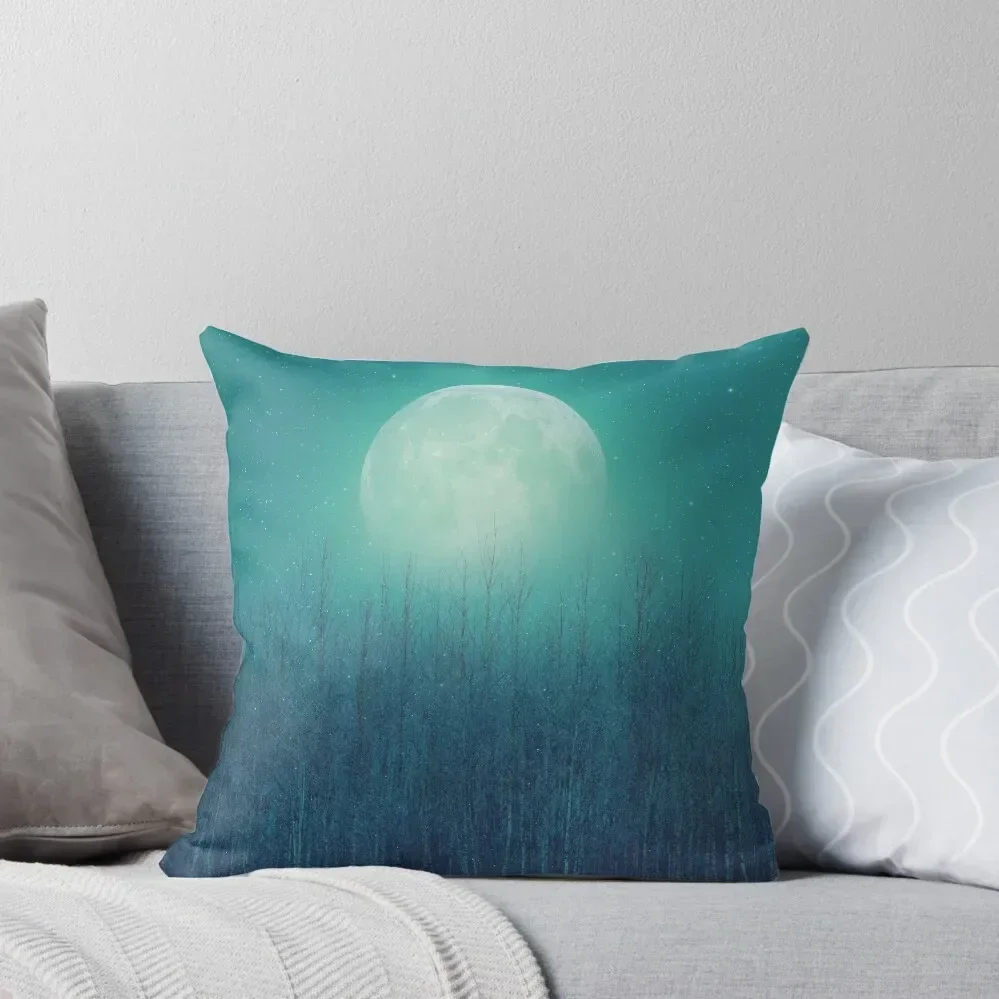 The Moon Shines Bright In Such A Night Throw Pillow Luxury Sofa Cushions anime girl pillow