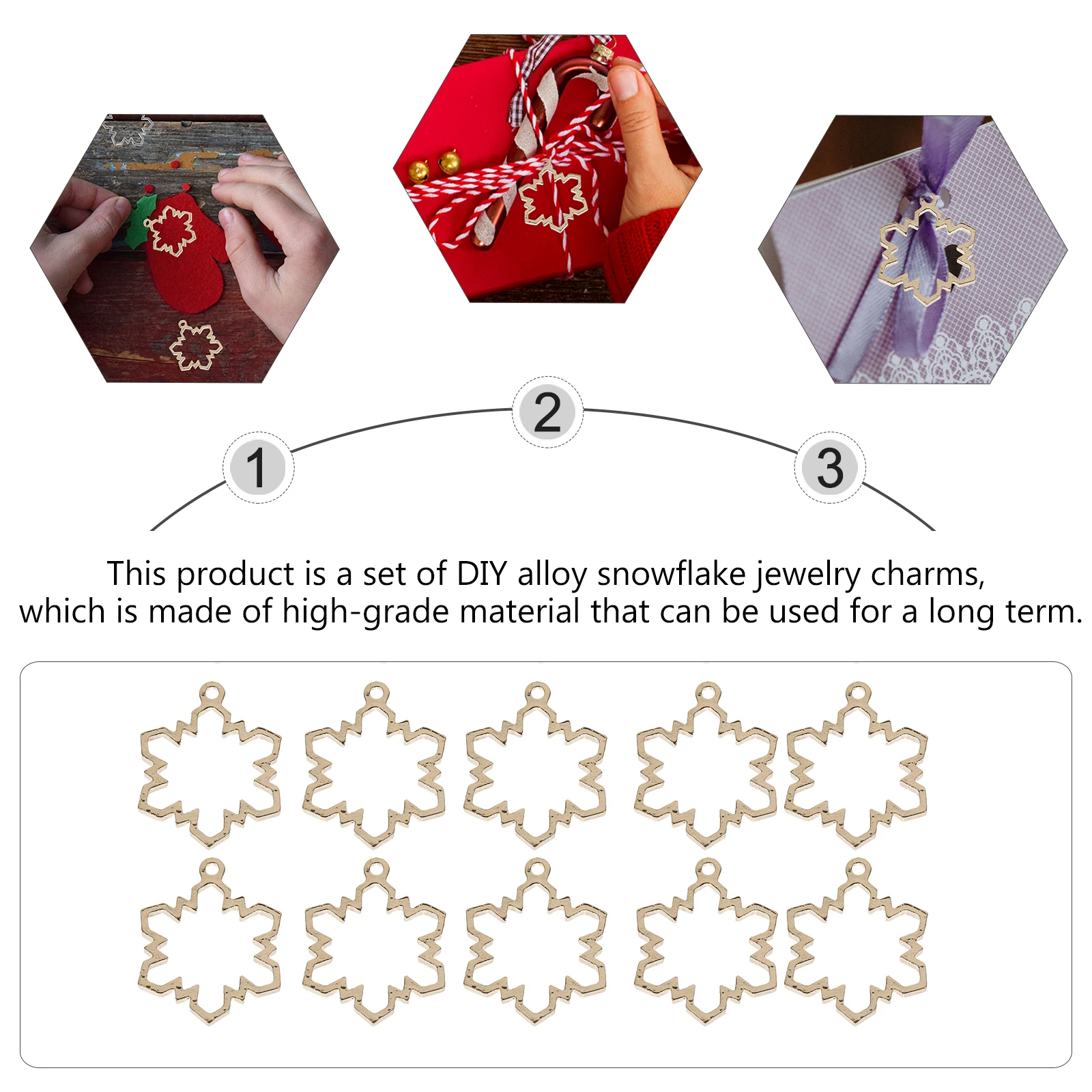 

30 Pcs Snowflake Pendant Hollow Mold Pendants Bezel for Resin Earrings Epoxy Open Back Frames Alloy Xmas