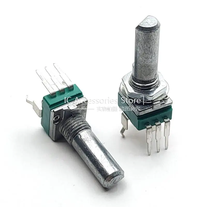 5PCS RK097 Vertical Sealed Single 3Pin B10K B20K B50K B100K Volume Adjustment Potentiometer Bent Feet D Axis 20MM