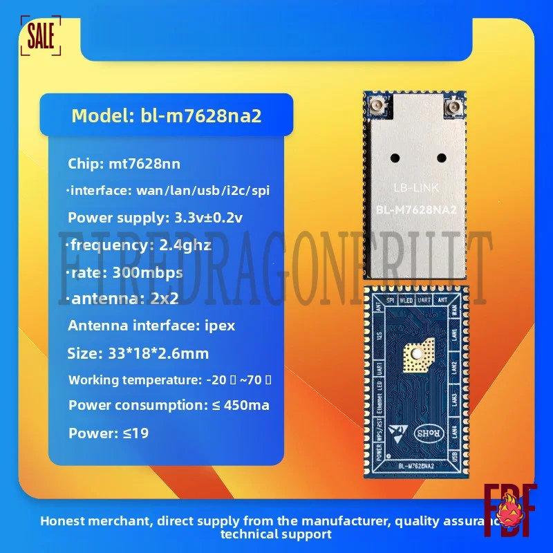 HLK7628 MT7628N Wireless Communication Serial Port WiFiRouter BridgeRepeater Support OpenWRT Printers and IoT Projects