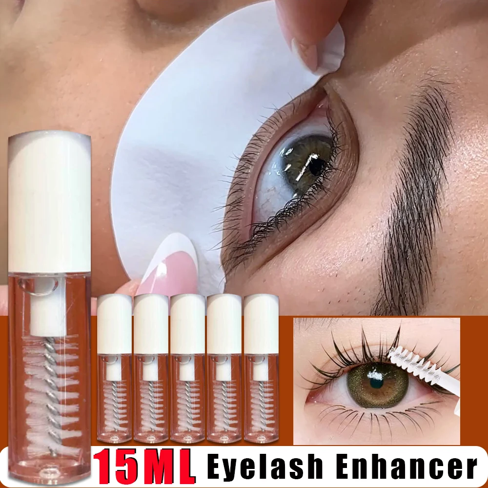 Conjunto de capa de chuva para cílios, 5 peças, líquido, à prova d'água, transparente, gel fixo com escova, pente, extensões de cílios, ferramentas de maquiagem
