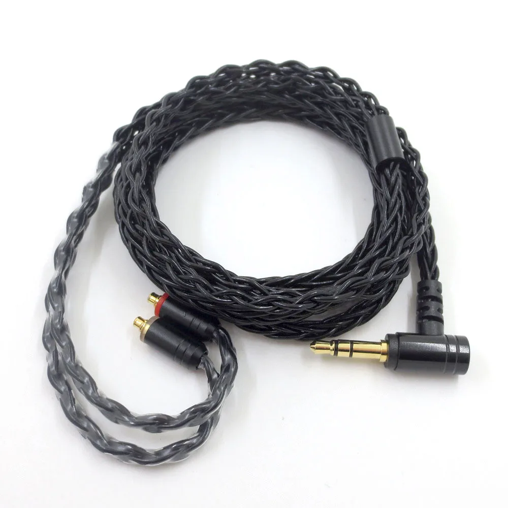 2.5mm 3.5mm 4.4mm to MMCX 8-Core Single Crystal Copper Silver Plated MMCX Headphone Upgrade Cable for SE215 SE535 SE846