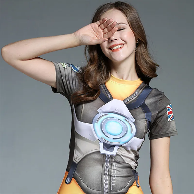 New Digital Printing Casual Short Sleeve Fashion T-shirt Overwatch 3D Printed T Shirt Tights DVA Summer Top Tee Tshirt Cosplay