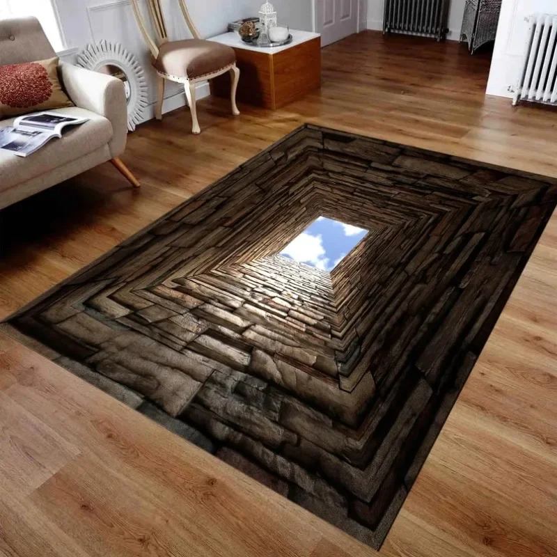 

3D Optical Illusion Rugs Modern Style Living Room Bedroom Sofa Decorative Carpet Corridor Non-slip Dirt-resistant Washable Rugs