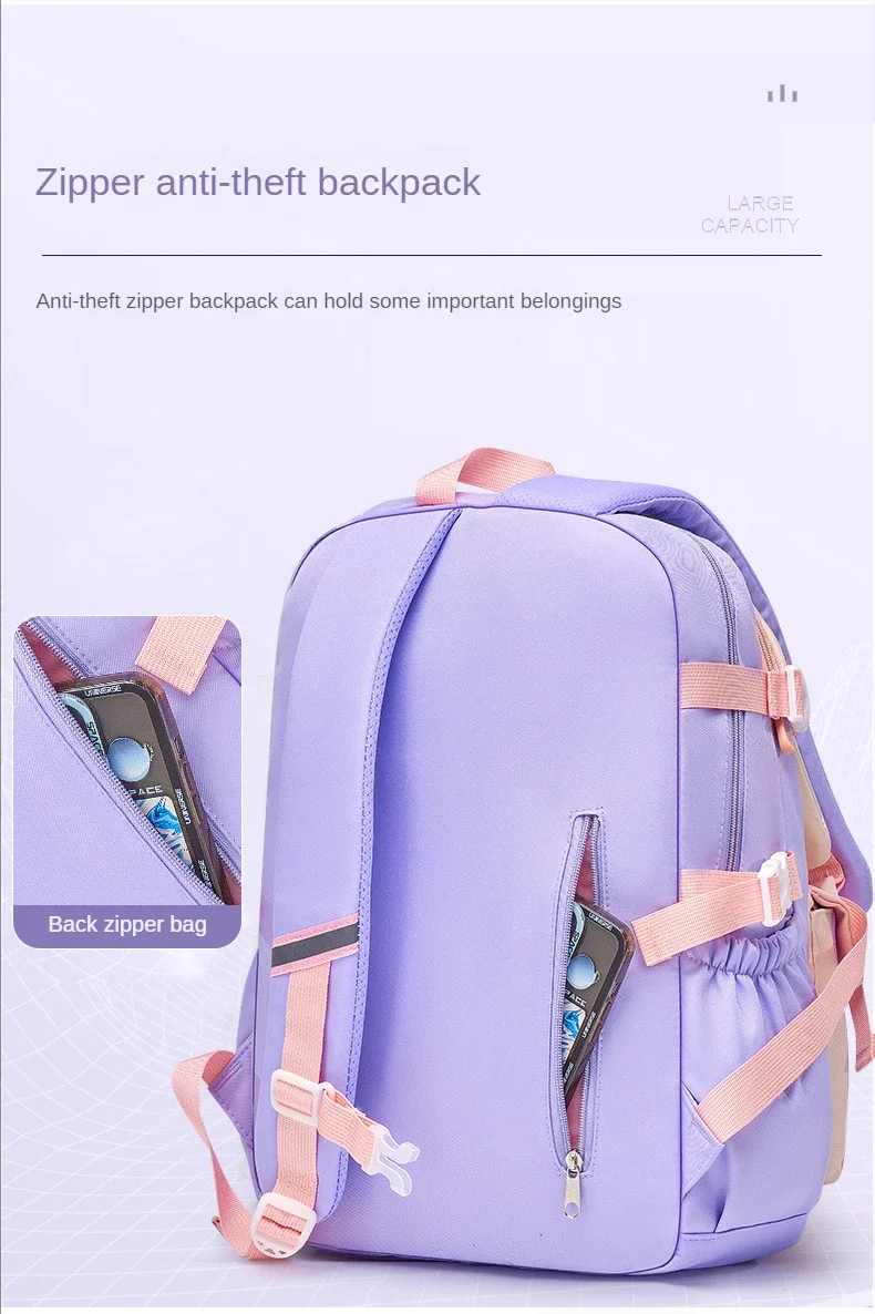 Elementary School Students Schoolbag Kawaii Lightweight Load Reduction Children's Schoolbag Large Capacity 1-6 Backpack Mochila