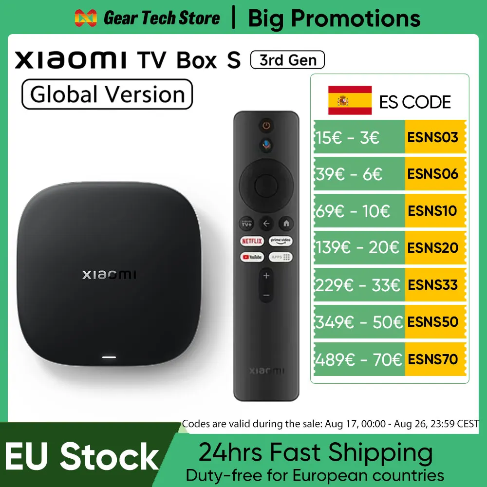 Xiaomi TV Box S 3rd Gen Android Smart TV Box Media Player 4K Ultra HD WIFI 6 Google TV Dolby Vision HDR10+ Google Assistant